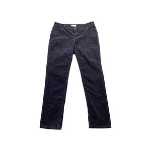 Charter Club Womens Petite Corduroy Pants Navy Blue Size 6P Straight Leg